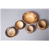 Image 2 : Group of Five Vintage Hopi Redware Polychrome Bowls, with Artist-Signed piece by Josephine Kachinman