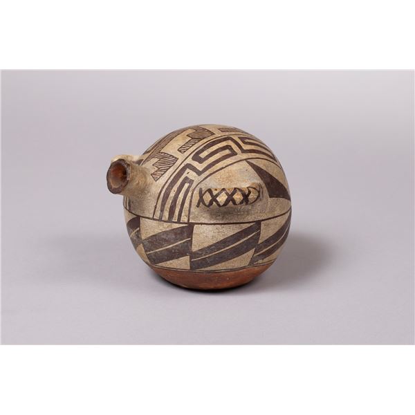 Historic Pueblo Black-on-White Pottery Canteen, Ca. 1900s