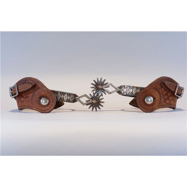 L&M Double Mounted Diamond pattern Spurs
