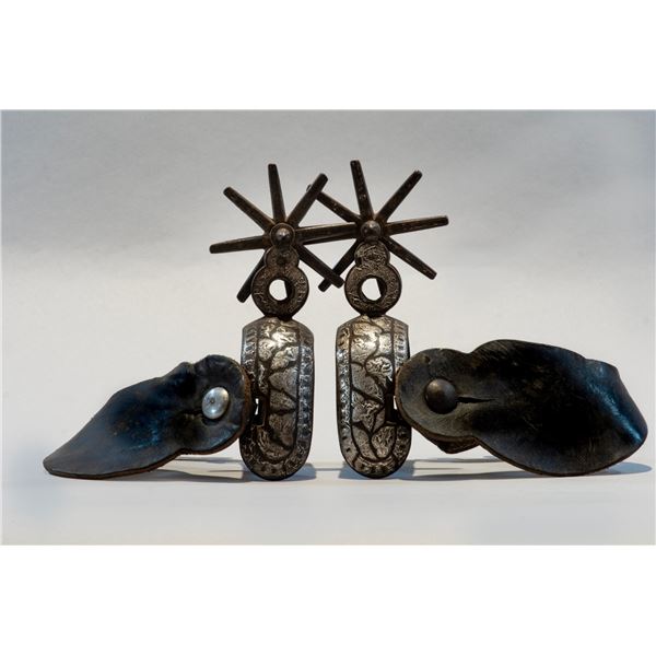 Mexican Inlaid Double Mounted Spurs