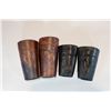 Image 2 : Group of 2 Cuffs: H.H. Heiser Leather Cuffs with Cow Stamp & Unmarked Cuffs with Vaquero Roping Stam