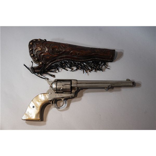 Antique Colt Single Action Army Revolver with Leather Holster, Made 1878
