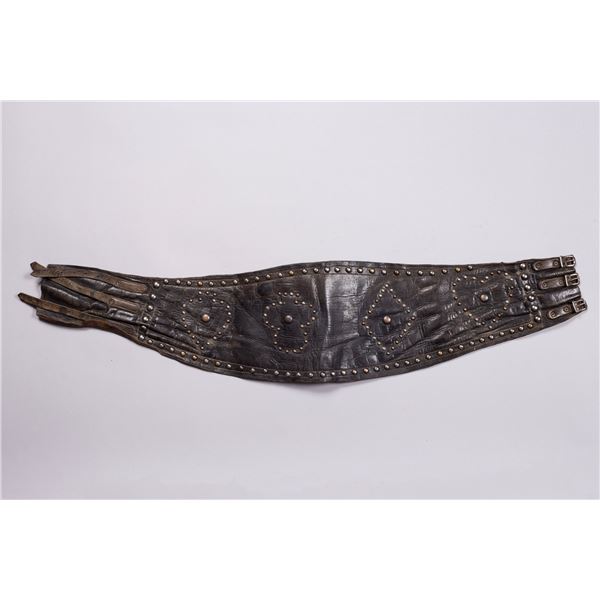 Vintage Studded Western Bronc Riding Belt with Card Suit Design