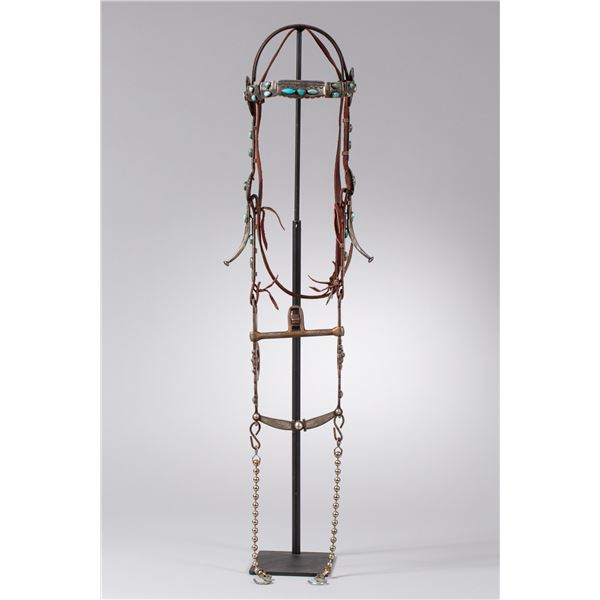 Navajo Silver and Turquoise Bridle with California-Style Bit