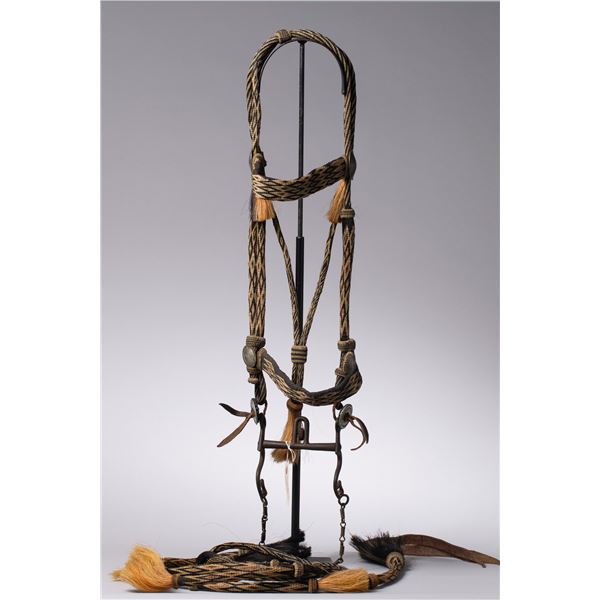 Rare Deer Lodge Prison Hitched Horsehair Bridle with Original Prison Bit
