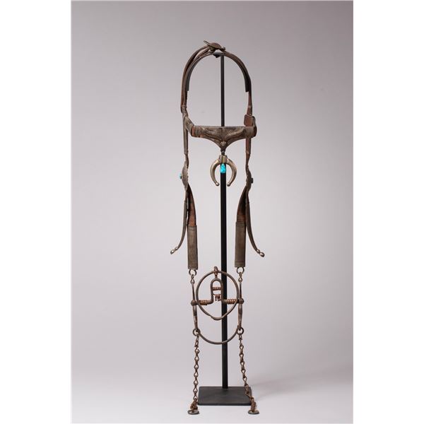 Early Navajo Bridle with Turquoise