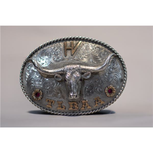 Happy Shahan's Silver Longhorn Belt Buckle owned by Dean Smith