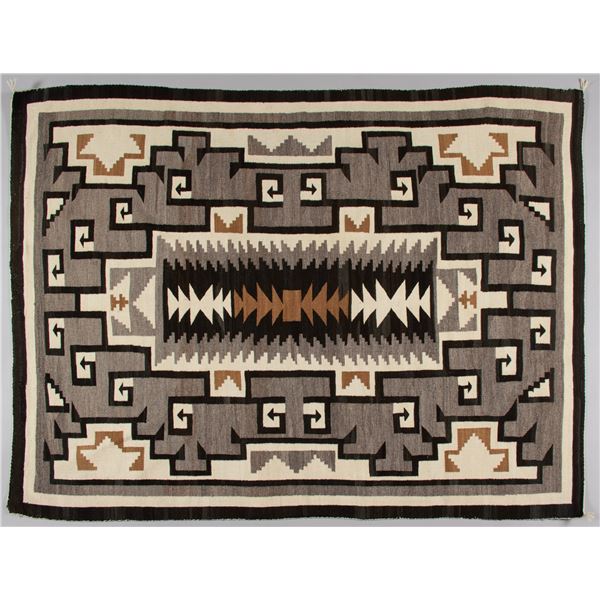 Vintage Navajo Toadalena / Two Grey Hills Rug , Ca. 1950s