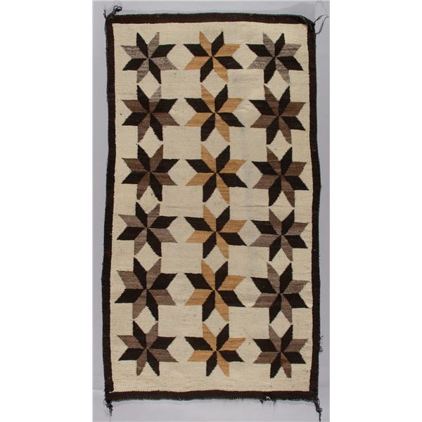 Antique Navajo Valero Star Weaving, Crystal Region, Ca 1920s