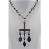 Image 2 : Mexican /Spanish Necklace Silver Beaded with Cross and Icons