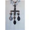 Image 4 : Mexican /Spanish Necklace Silver Beaded with Cross and Icons