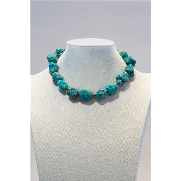 Turquoise and Coral Choker