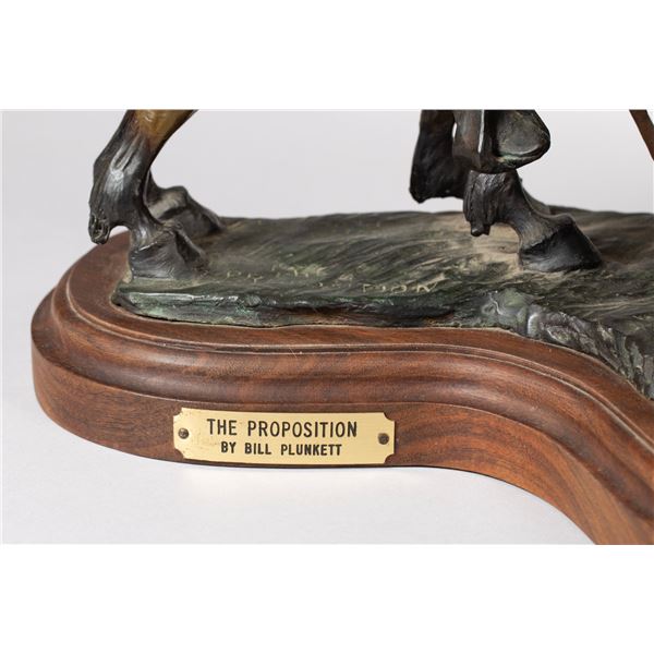 Bill Plunkett (American, 20th Century) "The Proposition" Signed & Dated Bronze Sculpture, edition 10