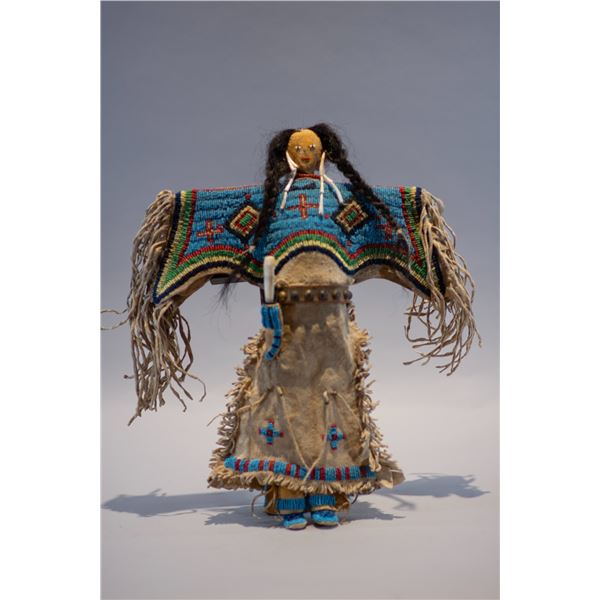 Turn of the Centry Sioux Beaded Brain Tanned Doll