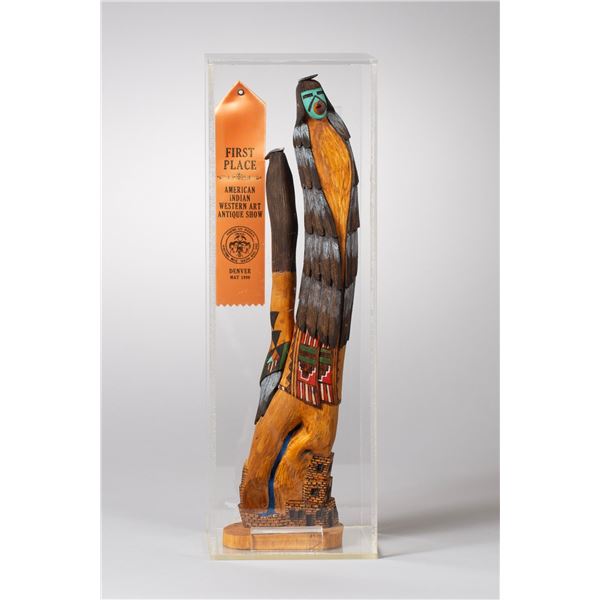 Award Winning Katsina (Kachina) in Shadow Box by Fernando Puhuhefvaya (b.1963)