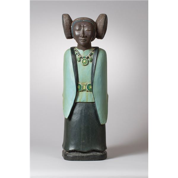 Vintage Hand-Carved Hopi Maiden Statue, Ca 1920-40s