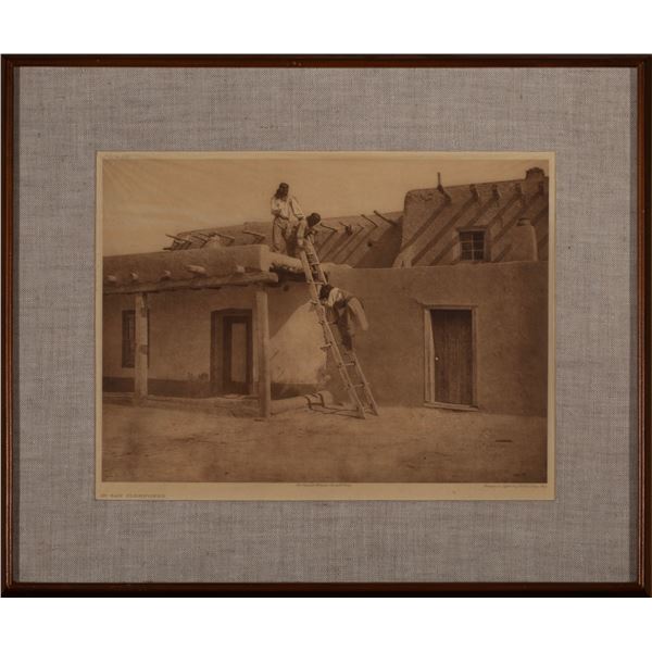 Edward S. Curtis (1868-1952), An Offering at the Waterfall - Nambe, 1925 Photograveure on Tissue Pla