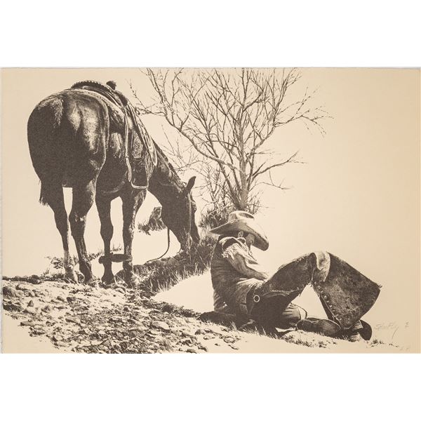 Robert "Shoofly" Shufelt (b. 1935) Untitled (Taken' A Break) Artist Proof Lithograph
