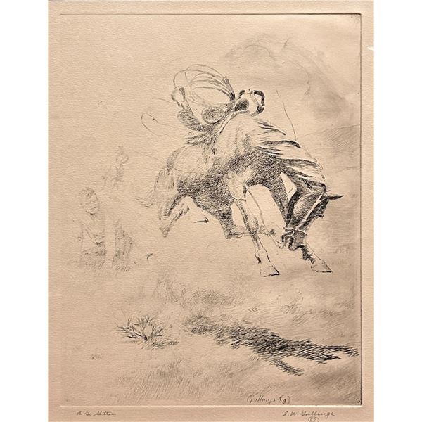 Bill Gollings (1878-1932) "A Go Getter" Signed Etchings