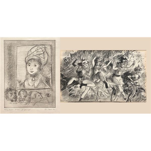 Ben Stahl (1910-1987) Two works: Lot#A  Dancing Ladies  1977; Lot#B Untitled 1986