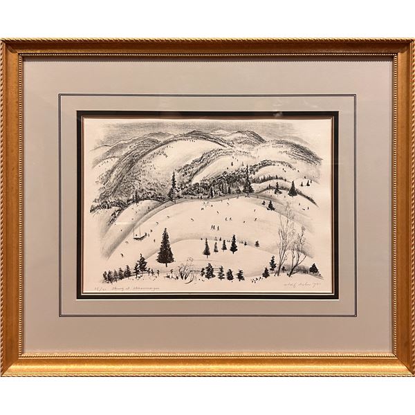 Adolf Dehn (1895-1968) "Skiing at Oberammergau" Signed & Numbered Lithograph