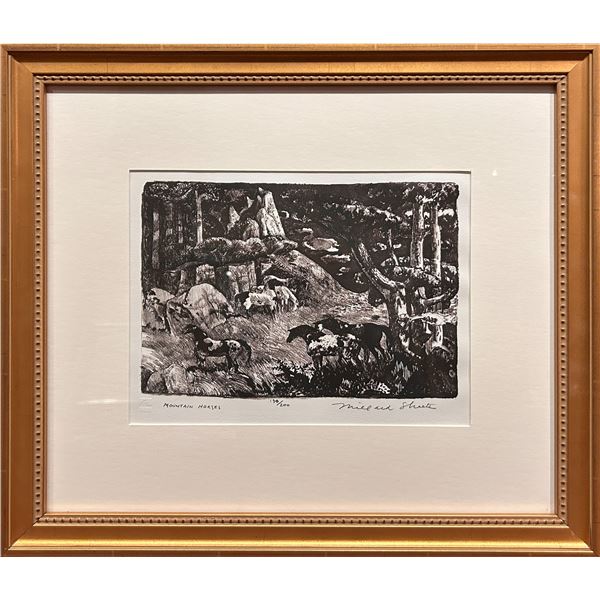 Millard Owen Sheets (1907-1989) "Mountain Horses" 1981 Signed Lithograph
