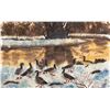 Image 2 : John Yato (b. 1950) "Geese" Watercolor on tissue paper