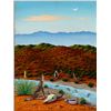 Image 1 : David P. Bradley (b.1954), "Near Santa Fe", Acrylic on canvas, 12.25 x 9.25", Signed & dated "C 1985