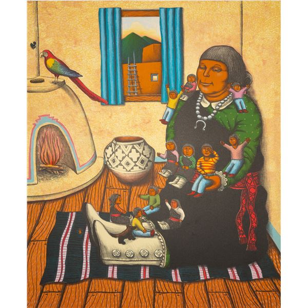 David Bradley (b. 1954) Story Teller Lithograph