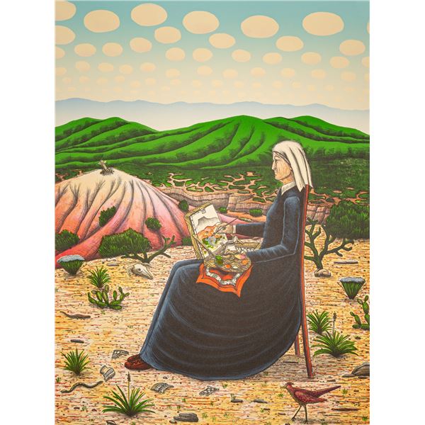 David Bradley (b. 1954) Georgia O'Keeffe Printer Proof Lithograph