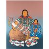 Image 1 : Kevin Red Star (b. 1943), "Crow Woman & Grandchildren", Artist's Proof