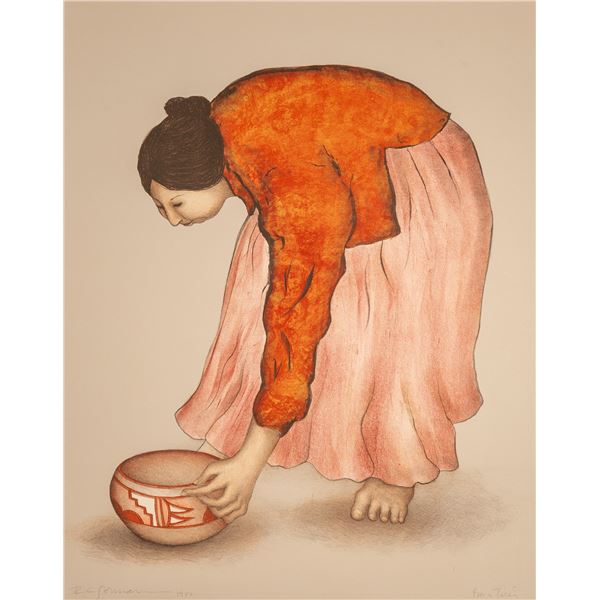 R.C. Gorman (Navajo) b. 1931 "Naomi, State I" Bon a Tirer