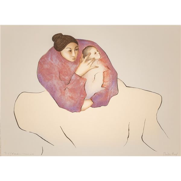 R.C. Gorman (Navajo) b. 1931 "Earth Mother" 1979 Printer Proof Lithograph