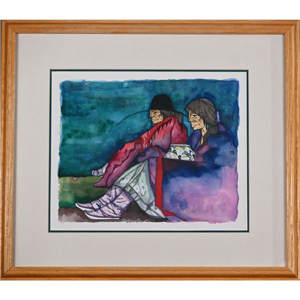 Amado M. Pena Jr. (b. 1943), "Mestizo Series: Dos Artesanas Y Olla", 1997