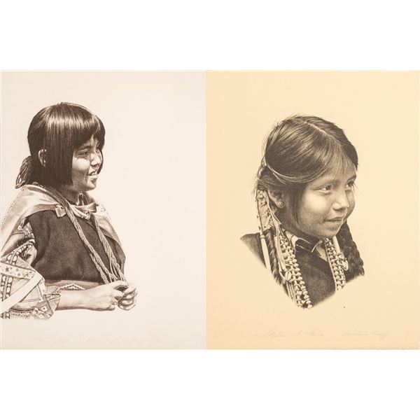 Two Stephen Forbis lithographs 'Portraits'