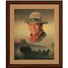 Image 1 : Classic Western Memorabilia - Framed Peter Shinn Print of John Wayne in Monument Valley