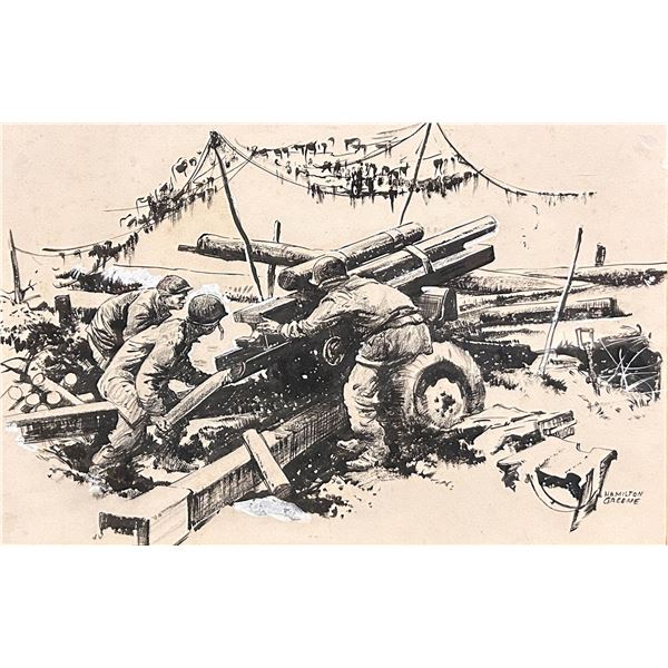Hamilton Greene (1904-1966) "In Battle" Pen and Ink