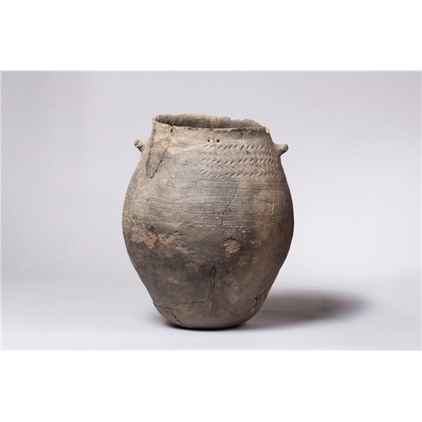 Big Beautiful Corrugated Olla Mogollon Cooking Pot, Ca 1100 - 1300 AD