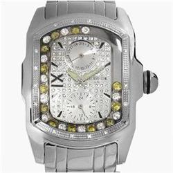 New Techno Com Diamond Bezel Mens Tank Watch Retails $2,995 (WAT-131)