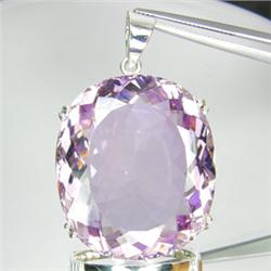 144.95ct Sterling Oval Pendant Purple Amethyst (JEW-1649)
