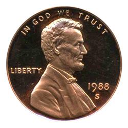 1988S PROOF Lincoln Cent Coin Graded PCGS PR69 DCAM Red (COI-4291)