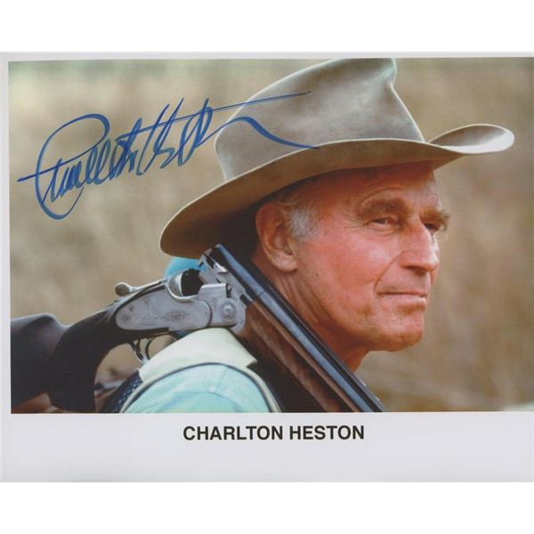 Tombstone Charlton Heston signed photo. GFA Authenticated