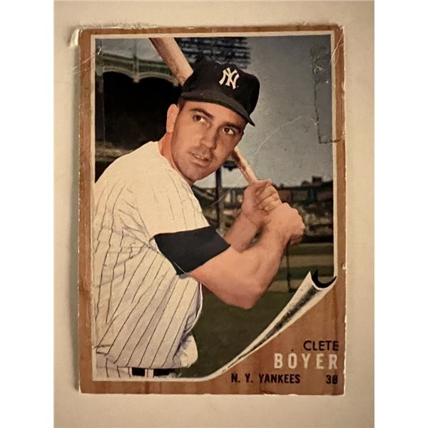 Clete Boyer 1962 Topps baseball card No. 490