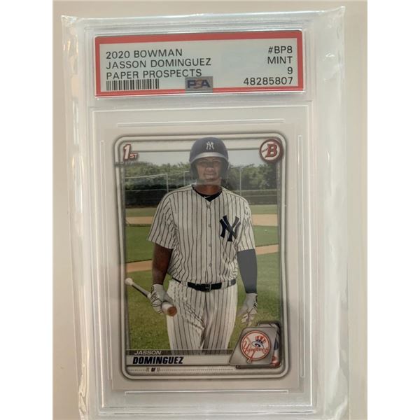 2020 Bowman Jasson Dominguez Paper Prospects PSA 9 Yankees