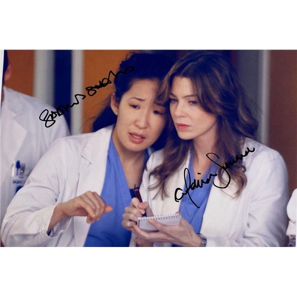 Grey's Anatomy Sandra Oh and Ellen Pompeo facsimile signed photo