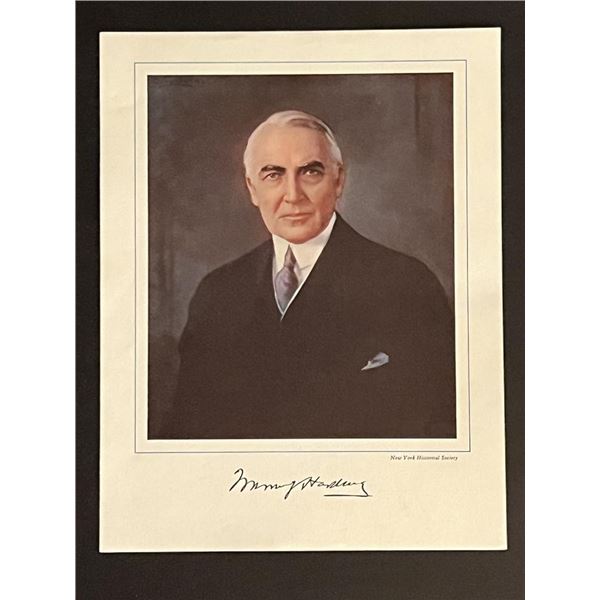 29th President Warren G. Harding Facsimile Signed Photo Art Print