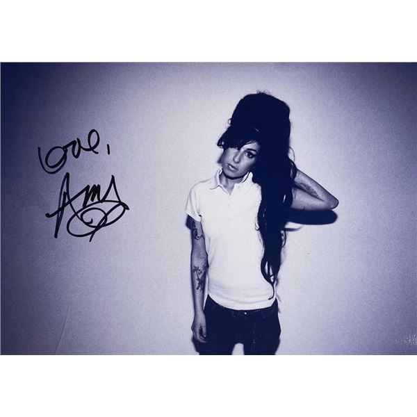 Singer-songwriter Amy Winehouse facsimile signed photo