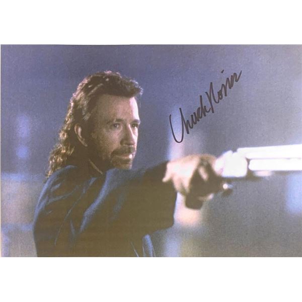 Chuck Norris facsimile signed photo