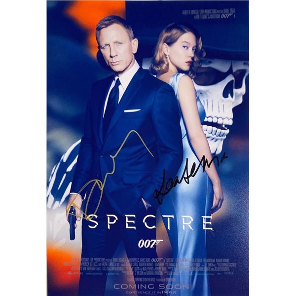Spectre Daniel Craig and LÃ©a Seydoux facsimile signed movie photo