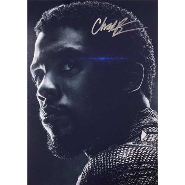 Black Panther Chadwick Boseman signed movie photo